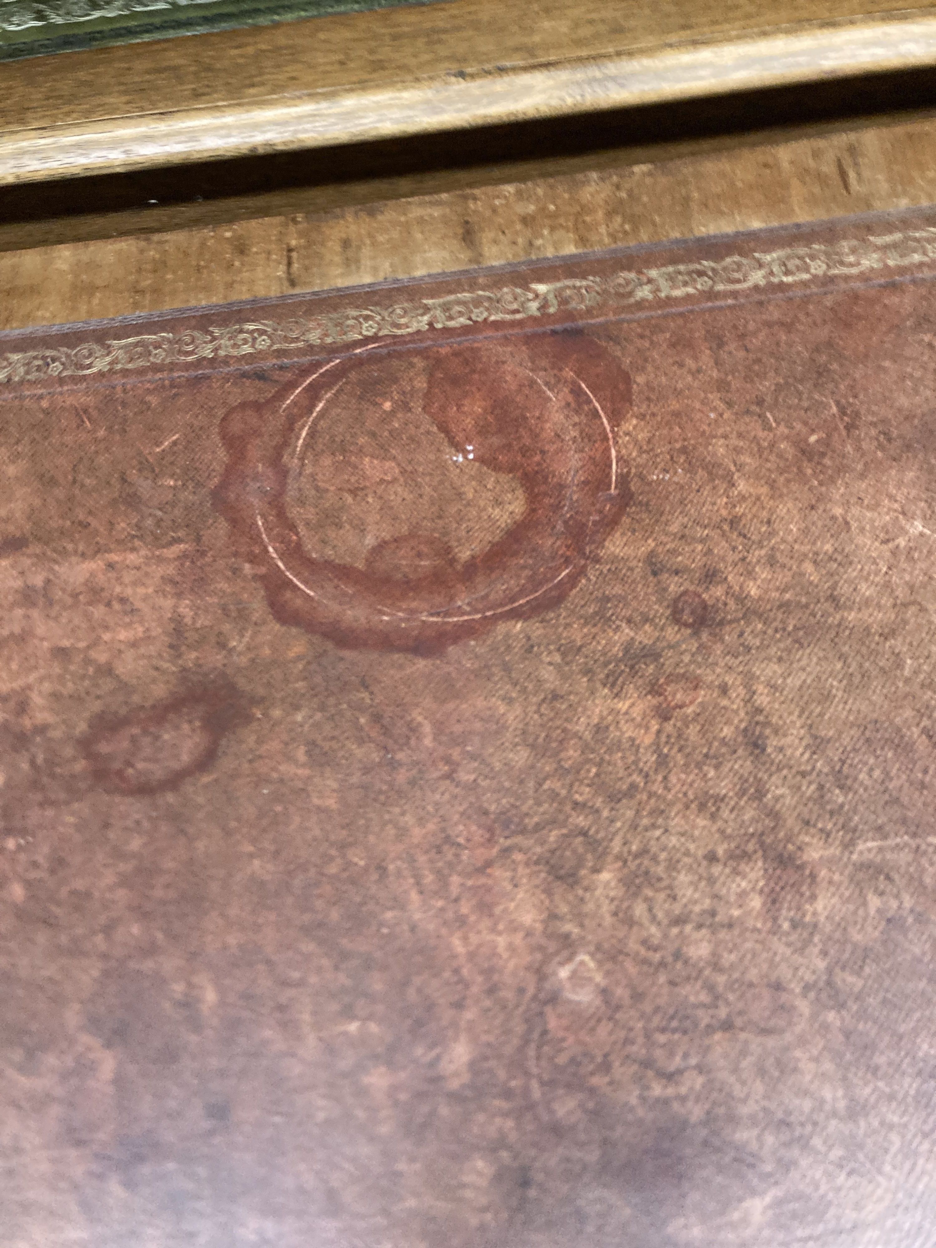 A Victorian mahogany kneehole desk, width 156cm, depth 64cm, height 73cm